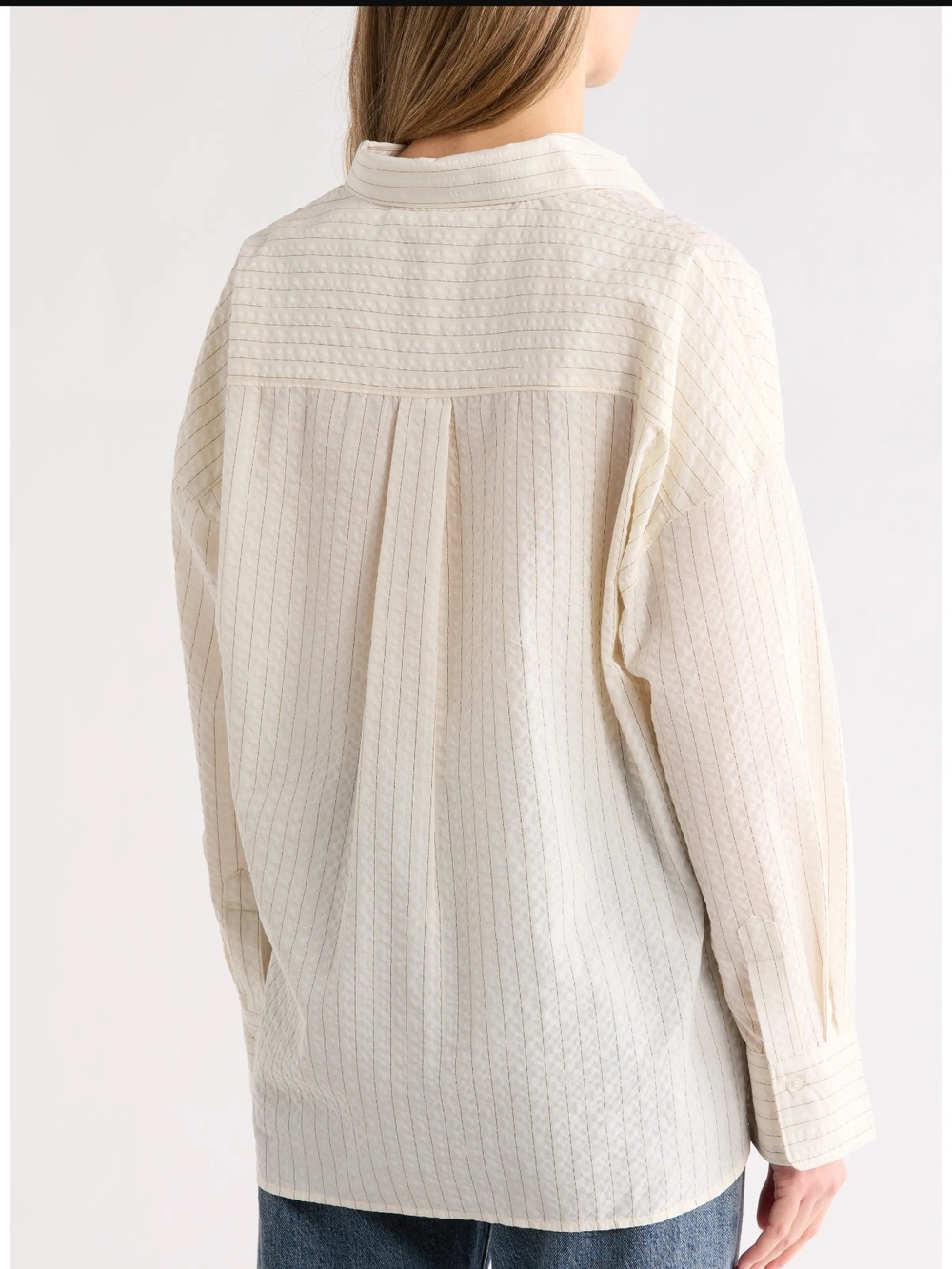 MAX STUDIO Button-Up Shirt with Subtle Pinstripes